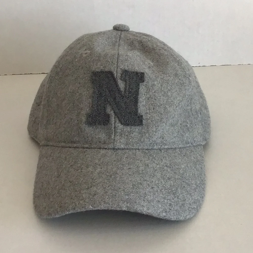 Old navy baseball hat cap N monogram grey